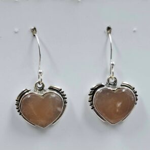 Peach Moonstone 1" 925 Sterling Silver Earrings (RS19-383)
