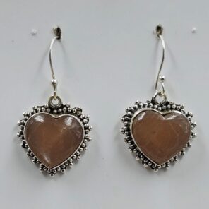 Peach Moonstone 1.25" 925 Sterling Silver Earrings (RS19-384)