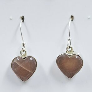 Peach Moonstone 1" 925 Sterling Silver Earrings (RS19-388)