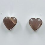 Peach Moonstone 0.5" 925 Sterling Silver Stud Earrings (RS19-396)