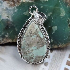 Variscite 925 Sterling Silver Pendant (RS7-420)