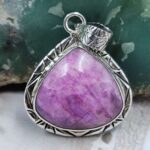 Pink Rainbow Moonstone 925 Sterling Silver Pendant (RS7-419)