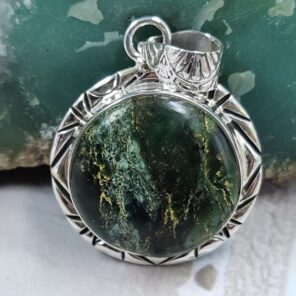Green Opal 925 Sterling Silver Pendant (RS7-422)