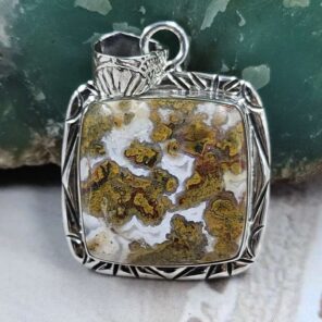 Kerrouchen Seam Agate 925 Sterling Silver Pendant (RS7-418)
