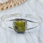 Lizardite 925 Adjustable Sterling Silver Bangle (RS7-425)