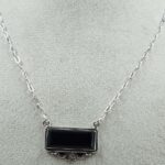 Black Onyx 925 Sterling Silver Necklace (REXT129-11)