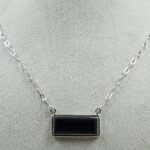 Black Onyx 925 Sterling Silver Necklace (REXT129-9)