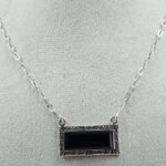 Black Onyx 925 Sterling Silver Necklace (REXT129-12)