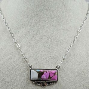 Cotton Candy Turquoise 925 Sterling Silver Necklace (REXT129-1)
