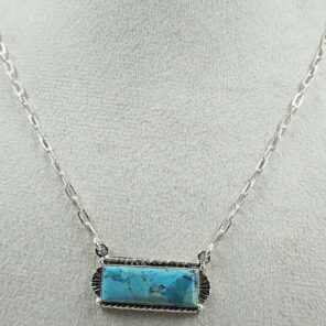 Mohave Turquoise 925 Sterling Silver Necklace (REXT129-18)