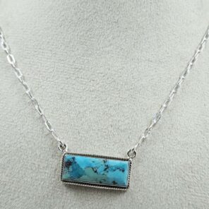 Mohave Turquoise 925 Sterling Silver Necklace (REXT129-17)