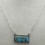 Mohave Turquoise 925 Sterling Silver Necklace (REXT129-19)