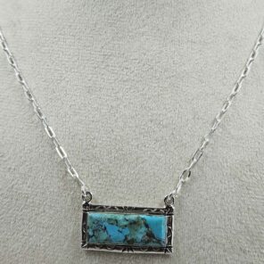 Mohave Turquoise 925 Sterling Silver Necklace (REXT129-19)