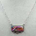 Pink Dahlia Turquoise 925 Sterling Silver Necklace (REXT129-14)