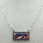 Pink Dahlia Turquoise 925 Sterling Silver Necklace (REXT129-16)