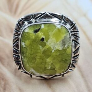 Lizardite Size US 7 925 Sterling Silver Ring (REXT29-498)