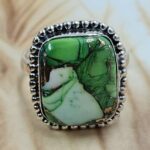 Peacock Dahlia Turquoise Size US 9 925 Sterling Silver Ring (REXT162-45)