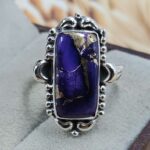 Purple Rose Dahlia Turquoise Size US 8 925 Sterling Silver Ring (REXT162-65)