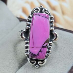 Cherry Blossom Turquoise Size US 7 925 Sterling Silver Ring (REXT162-84)