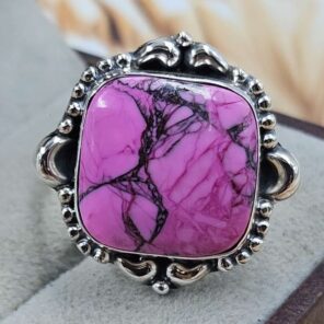 Cherry Blossom Turquoise Size US 10 925 Sterling Silver Ring (REXT162-76)