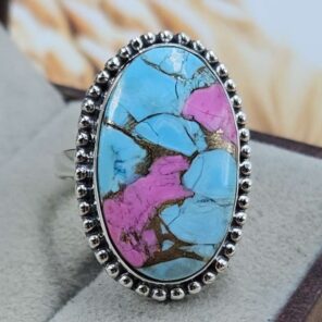 Cotton Candy Turquoise Size US 8 925 Sterling Silver Ring (REXT162-25)