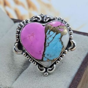 Cotton Candy Turquoise Size US 11 925 Sterling Silver Ring (REXT162-34)