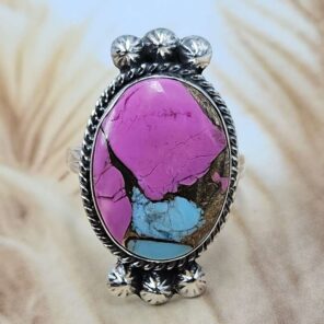 Cotton Candy Turquoise Size US 10 925 Sterling Silver Ring (REXT162-33)