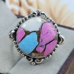 Cotton Candy Turquoise Size US 9 925 Sterling Silver Ring (REXT162-28)
