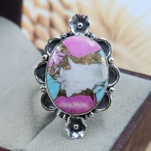 Cotton Candy Turquoise Size US 10 925 Sterling Silver Ring (REXT162-32)