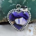 Purple Rose Dahlia Turquoise 925 Sterling Silver Pendant (REXT162-101)