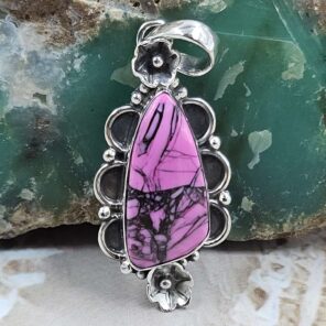 Cherry Blossom Turquoise 925 Sterling Silver Pendant (REXT162-100)