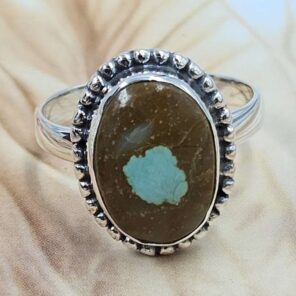 Mine 8 Turquoise Size US 10 925 Sterling Silver Ring (RS67-279)