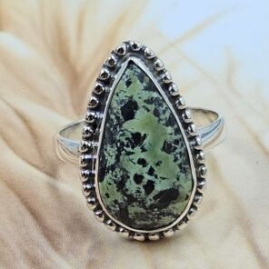 Black Jack Turquoise Size US 9 925 Sterling Silver Ring (RS67-247)