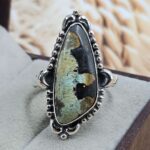 Black Jack Turquoise Size US 11 925 Sterling Silver Ring (RS67-250)