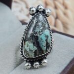 Black Jack Turquoise Size US 6 925 Sterling Silver Ring (RS67-239)