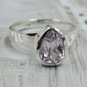 Kunzite Cut 925 Sterling Silver Ring (RS12-301)
