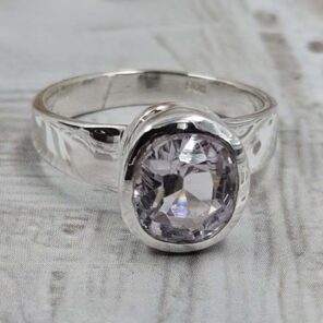Kunzite Cut 925 Sterling Silver Ring (RS12-308)