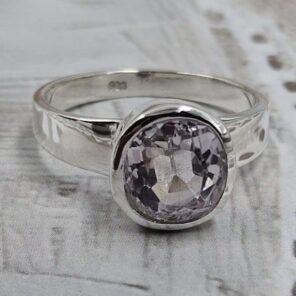 Kunzite Cut 925 Sterling Silver Ring (RS12-302)