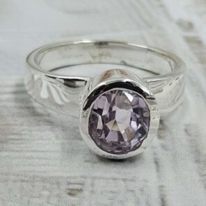 Kunzite Cut 925 Sterling Silver Ring (RS12-300)