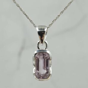 Kunzite Cut 925 Sterling Silver Pendant (RS12-295)