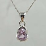 Kunzite Cut 925 Sterling Silver Pendant (RS12-296)