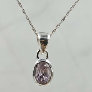 Kunzite Cut 925 Sterling Silver Pendant (RS12-293)