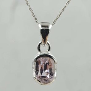 Kunzite Cut 925 Sterling Silver Pendant (RS12-294)