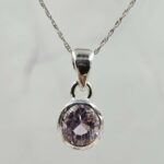 Kunzite Cut 925 Sterling Silver Pendant (RS12-292)