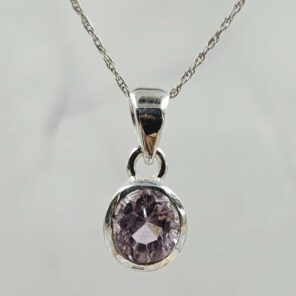 Kunzite Cut 925 Sterling Silver Pendant (RS12-292)