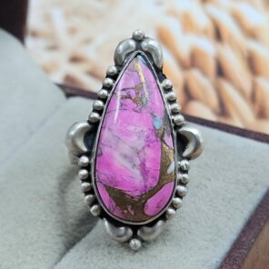 Cherry Blossom Turquoise Size US 6 925 Sterling Matt Finish Ring (RS45-13)