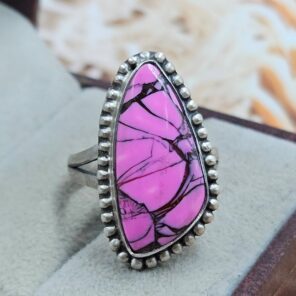 Cherry Blossom Turquoise Size US 6 925 Sterling Matt Finish Ring (RS45-14)