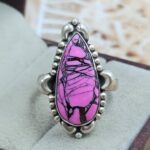 Cherry Blossom Turquoise Size US 8 925 Sterling Matt Finish Ring (RS45-19)