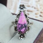 Cherry Blossom Turquoise Size US 9 925 Sterling Matt Finish Ring (RS45-21)