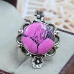 Cherry Blossom Turquoise Size US 7 925 Sterling Matt Finish Ring (RS45-16)